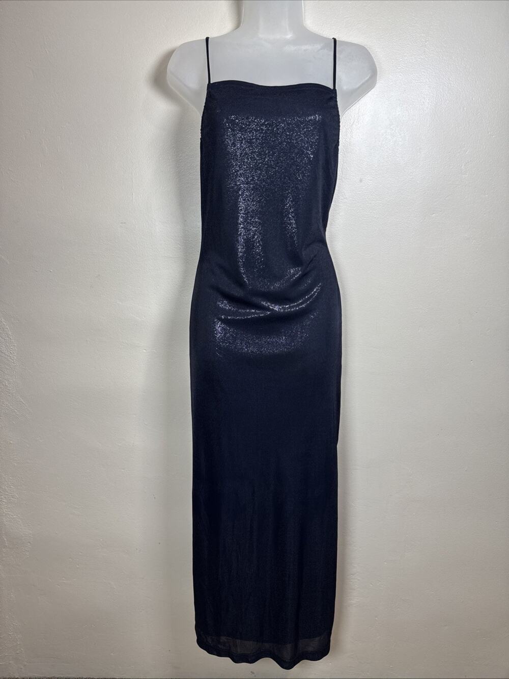 VTG I.N. San Francisco Maxi Slip Dress Sheath 90s Y2K Shimmer Sexy M Spaghetti